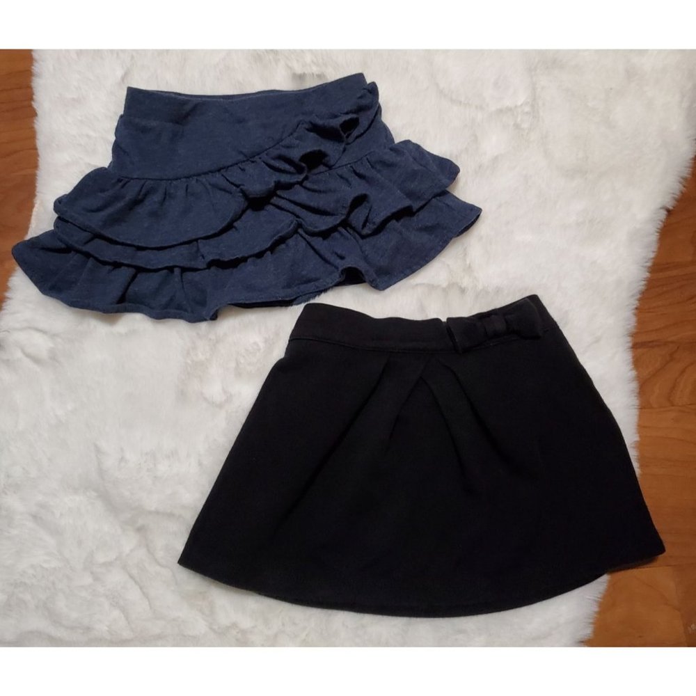 2 GUC Toddler Girl Skirt Skort 2T Black Blue Summer Spring Ruffles Bow Crazy 8